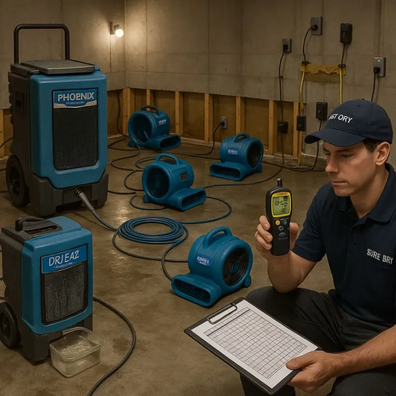 Structural Drying and Dehumidification process in Four Seasons, MO